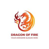 genial von Feuer Drachen Logo vektor