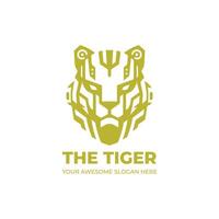 futuristisch Tiger Roboter Logo Design vektor