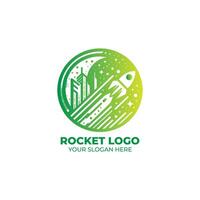 genial Rakete Startprogramm Logo Design vektor