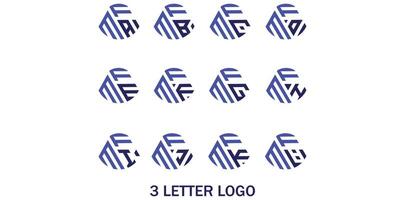 kreativ 3 Brief Logo Design fma, fmb, fmc, fmd, fme, fmf, fmg, fmh, fmi, fmj, fmk, fml, vektor