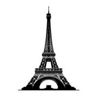 schwarz und Weiß Illustration von das Eiffel Turm Besichtigung im Paris vektor