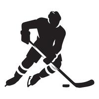 Eishockey Silhouette schwarz eben Illustration. vektor