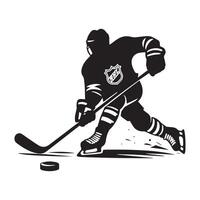 Eishockey Silhouette schwarz eben Illustration. vektor