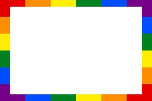 leeren Regenbogen rechteckig Rahmen isoliert auf ein transparent Hintergrund. Foto Rahmen im das Farben von das Stolz Flagge. leer Rahmen zum Stolz Monat vektor