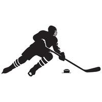 Eishockey Silhouette schwarz eben Illustration. vektor