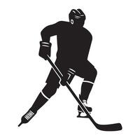 Eishockey Silhouette schwarz eben Illustration. vektor