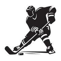 hockey silhuett svart platt illustration. vektor