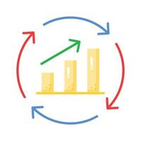 vorsichtig gefertigt Symbol von Bar Diagramm im modisch Stil, Prämie Design vektor