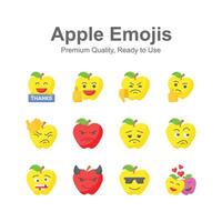 süß Gesichts- Ausdrücke, einstellen von Emoticons Symbole, modisch Design Stil vektor