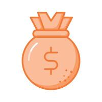 en väl designad ikon av pengar väska, ikon av dollar säck i redigerbar stil vektor