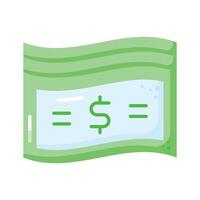 ett ikon av papper valuta i modern stil, väl designad av sedlar vektor