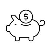 Schweinchen Bank mit Dollar Münze, modisch eben Design von Geld Ersparnisse vektor