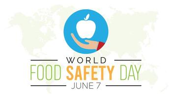 Welt Essen Sicherheit Tag beobachtete jeder Jahr im Juni. Vorlage zum Hintergrund, Banner, Karte, Poster mit Text Inschrift. vektor