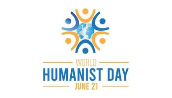 värld humanist dag observerats varje år i juni. mall för bakgrund, baner, kort, affisch med text inskrift. vektor