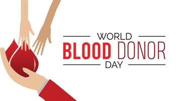 värld blod givare dag observerats varje år i juni. mall för bakgrund, baner, kort, affisch med text inskrift. vektor