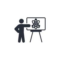 Wissenschaftler Lehrer Symbol. .bearbeitbar Hub.linear Stil Zeichen zum verwenden Netz Design, Logo, Symbol Illustration. vektor
