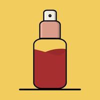 Parfümflasche Abbildung flach. Parfüm-Flasche-Symbol. Parfümflasche auf gelbem Hintergrund isoliert vektor