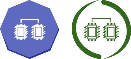 Prozessoren in Verbindung gebracht Symbol Design vektor