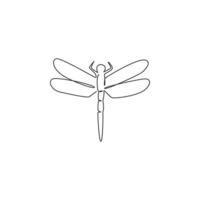 einzelne durchgehende Linienzeichnung der Schönheitslibelle für die Identität des Firmenlogos. fliegendes Insekt Maskottchen Konzept Bug Liebhaber Club für Symbol. moderne eine linie zeichnen design-vektorillustration vektor