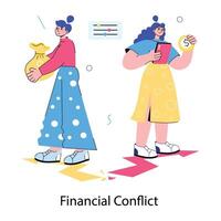 modisch finanziell Konflikt vektor