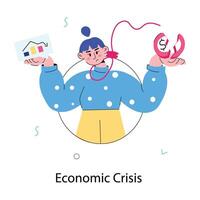 trendige Wirtschaftskrise vektor