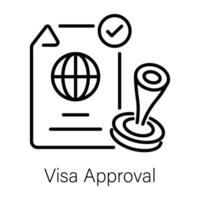 trendig visum godkännande vektor