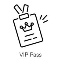 trendiger VIP-Pass vektor