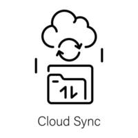 Trendige Cloud-Synchronisation vektor