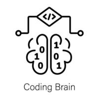 trendig kodning hjärna vektor