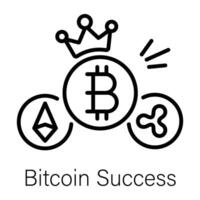 trendig bitcoin Framgång vektor