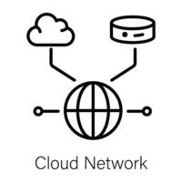 trendiges Cloud-Netzwerk vektor