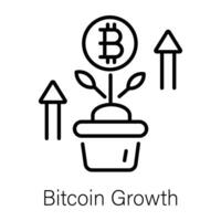 trendig bitcoin tillväxt vektor