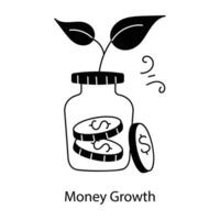 trendig pengar tillväxt vektor