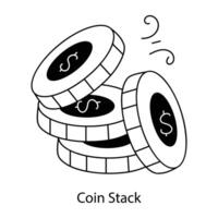 trendig mynt stack vektor