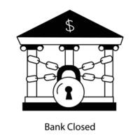 trendig Bank stängd vektor