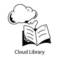 trendige Cloud-Bibliothek vektor