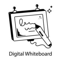 trendig digital whiteboard vektor