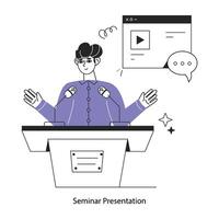 trendig seminarium presentation vektor