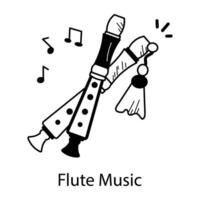 modisch Flöte Musik- vektor