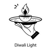modisch Diwali Licht vektor