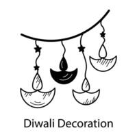 modisch Diwali Dekoration vektor