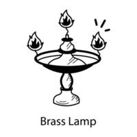 modisch Messing- Lampe vektor