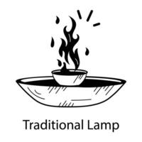 trendig traditionell lampa vektor