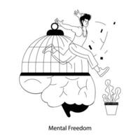 trendig mental frihet vektor