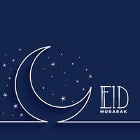 eid Abonnieren Mond und Star Gruß Design vektor