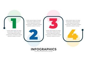 eleganta fyra steg modern linje infographic mall vektor