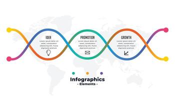drei Schritte kreativ bunt Infografik Vorlage Design vektor