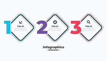 drei Schritte Geschäft Infografiken Vorlage Design vektor