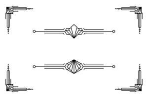 konst deco linje gräns. modern arabicum guld ramar, dekorativ rader gränser och geometrisk gyllene märka ram design element vektor