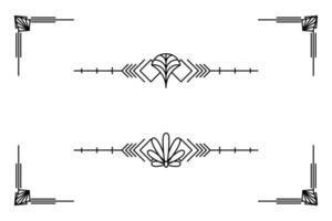 konst deco linje gräns. modern arabicum guld ramar, dekorativ rader gränser och geometrisk gyllene märka ram design element vektor
